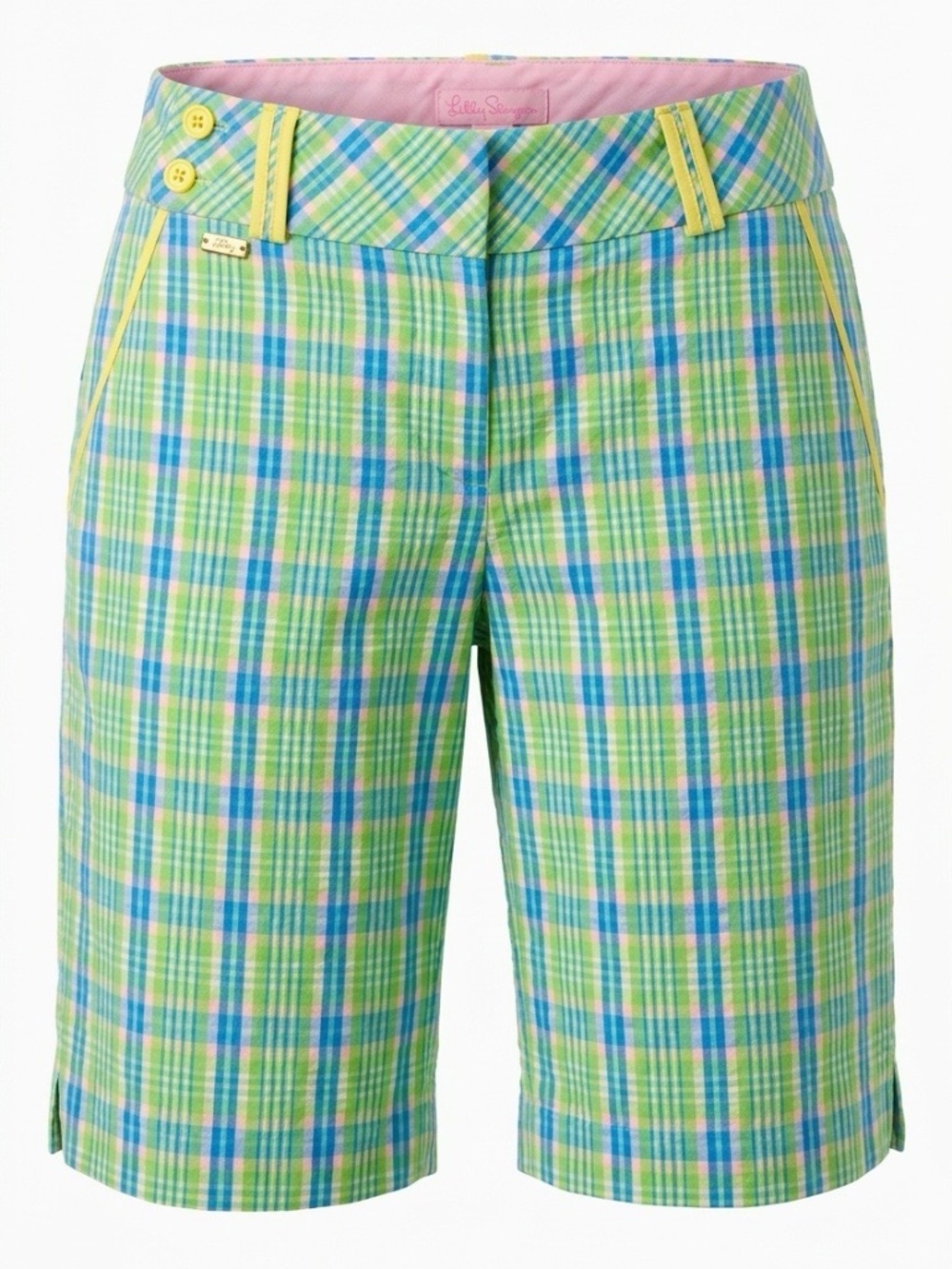 Lilly Pulitzer Golf plaid bermuda shorts blue green - size 2